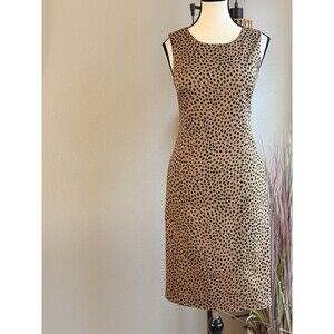 J.Crew Dress Leopard Print Midi Sleeveless Sheath Lined Size 0 NWT
